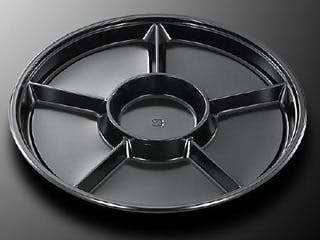 120点/ケース】オードブル容器 HS PD 丸38-6 BK 身 【送料込み】 中央