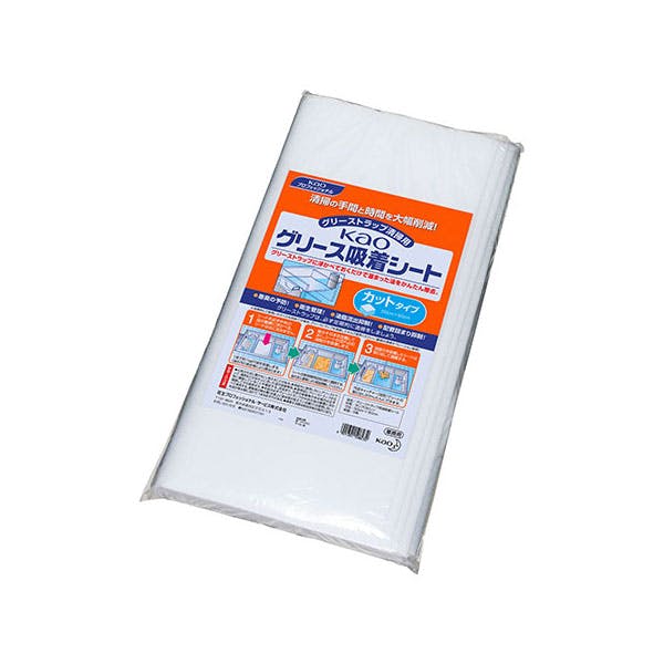 【12点/ケース】グリーストラップ洗浄ツール Kaoグリース吸着シートカットタイプ 【送料込み】 花王