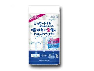 【1点/バラ】【12ロール入】トイレットペーパーシャワートイレ12ロールダブル緑箱【送料込み】 エリエール