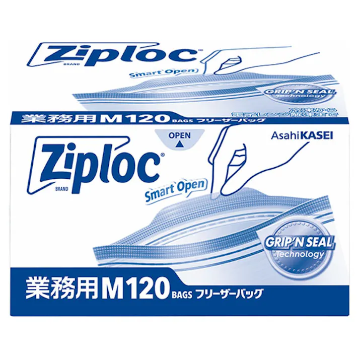 【8点/ケース】保存袋 ジップロック フリーザーバッグ M 120枚入 【送料込み】 旭化成ホームプロダクツ