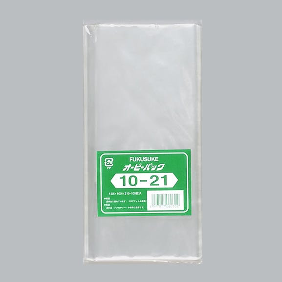 【1点/バラ】テープ無 OPP袋 オーピーパック テープなし 10-21 100枚入 【送料込み】 福助工業