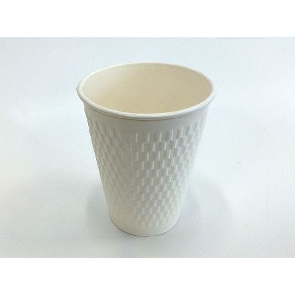 【1000点/ケース】紙コップ エンボススリーブカップ ホワイト 400mL KMW-360 【送料込み】 ケーピープラテック