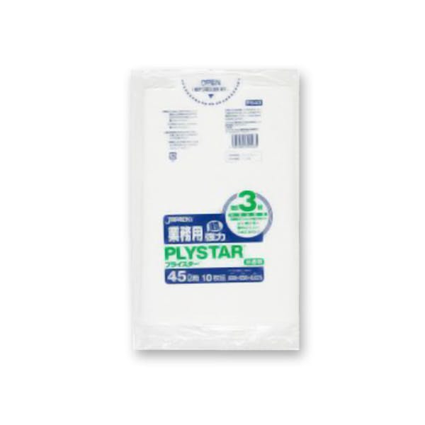 【30点/ケース】LDゴミ袋 ゴミ袋 PS43 半透明 0.025mm×45L 10枚入 【送料込み】 ジャパックス