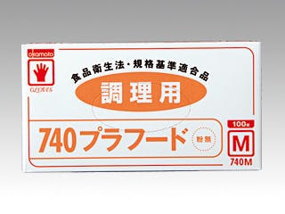 【1点/バラ】塩ビ手袋 イージーグローブ プラフードNo.740 M 粉無 100枚入 【送料込み】 オカモト