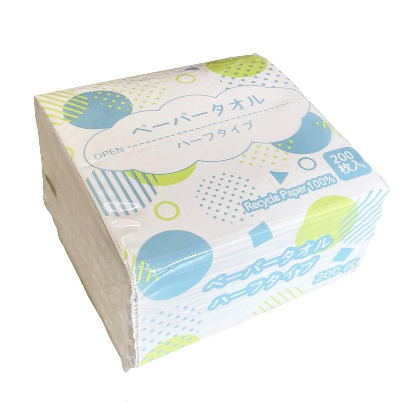 【200点/バラ】ペーパータオル ペーパータオル ハーフタイプ 今村紙工