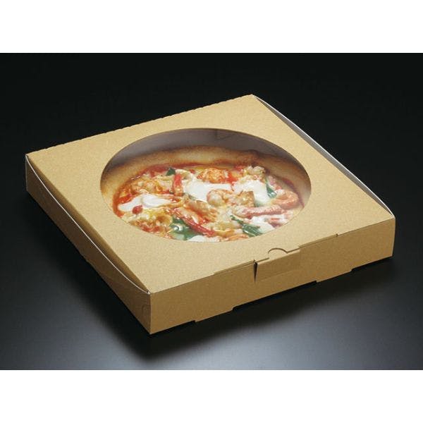 【25点/バラ】ピザ容器 窓付ピザ箱 10インチ 未晒クラフト 【送料込み】 パックスタイル
