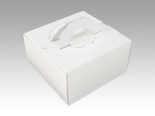 【5点/バラ】ケーキ箱 デコBOX 白ム地 6寸用 【送料込み】