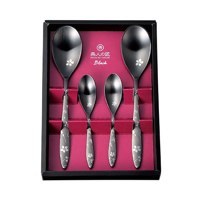 スプーンセット 4pcs ステンレス カトラリー 日本製 おしゃれ スプーン セット キッチン用品 食器 プレゼント 桜柄 燕三条 スプーン セット