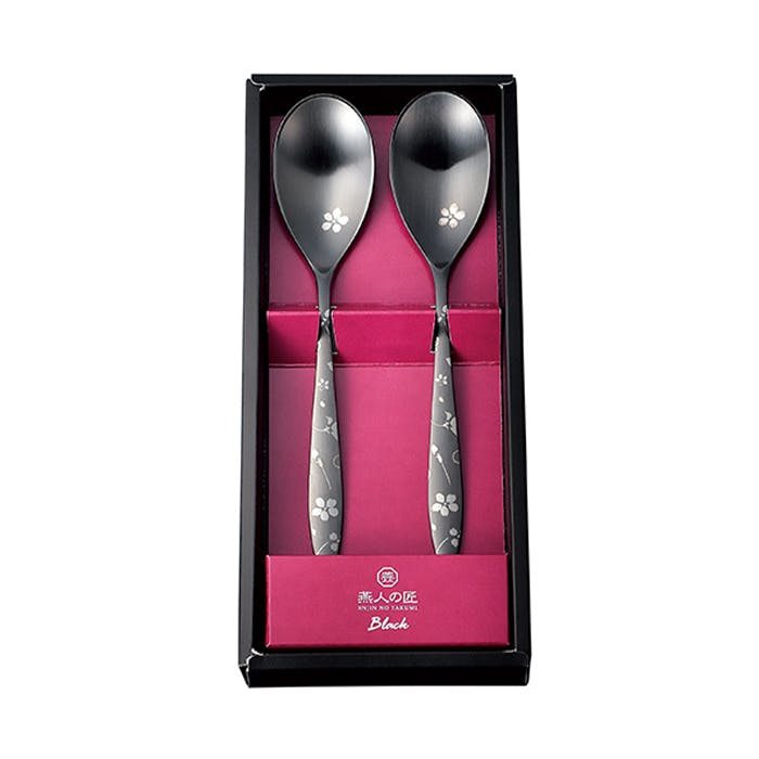 スプーンセット 2pcs ステンレス デザートスプーン カトラリー 日本製 おしゃれ スプーン プレゼント 食器 キッチン用品 桜柄 燕人の匠 桜吟 燕三条