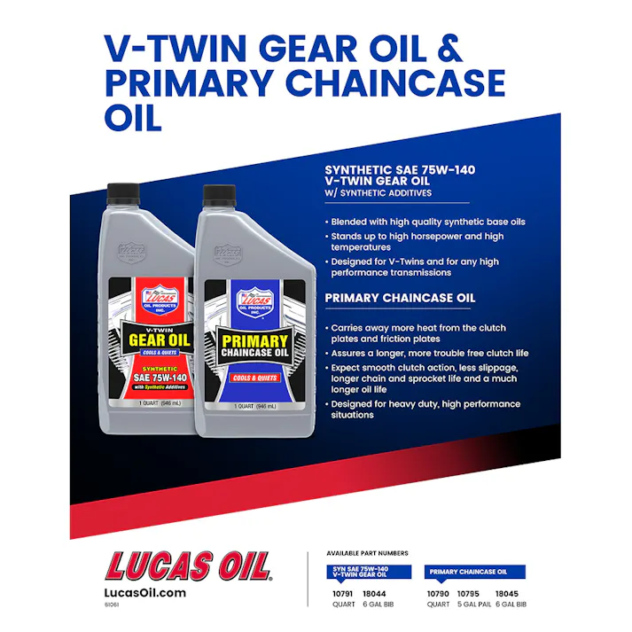 ルーカス(LUCAS) ギアオイル 946ml 高性能 100%化学合成 Vツイン用 トランスミッション&最終減速用 耐摩耗・静粛・高温対応 #10791