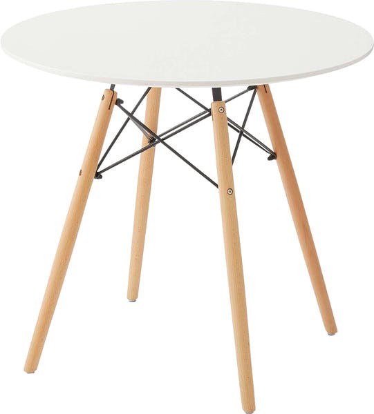 ラウンドテーブル／色：ホワイト　／　幅80×奥行80×高さ72cm　／　ダイニング 丸テーブル 円形 カフェ 食卓 円卓 スタイリッシュ おしゃれ  シンプル シック モダン すっきり かっこいい デザイン 抜け感 上品 サークル　組立式 【送料込み】