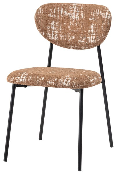 チェア／色：ブラウン　／　幅45.5×奥行56×高さ78×座面高47cm　／　チェア 椅子 イス シンプル モダン スタイリッシュ おしゃれ ダイニング リビング カフェ スチール脚 かわいい アンティーク デザイン 軽量 軽い スチール ファブリック 布地 背もたれ　組立式 【送料込み】