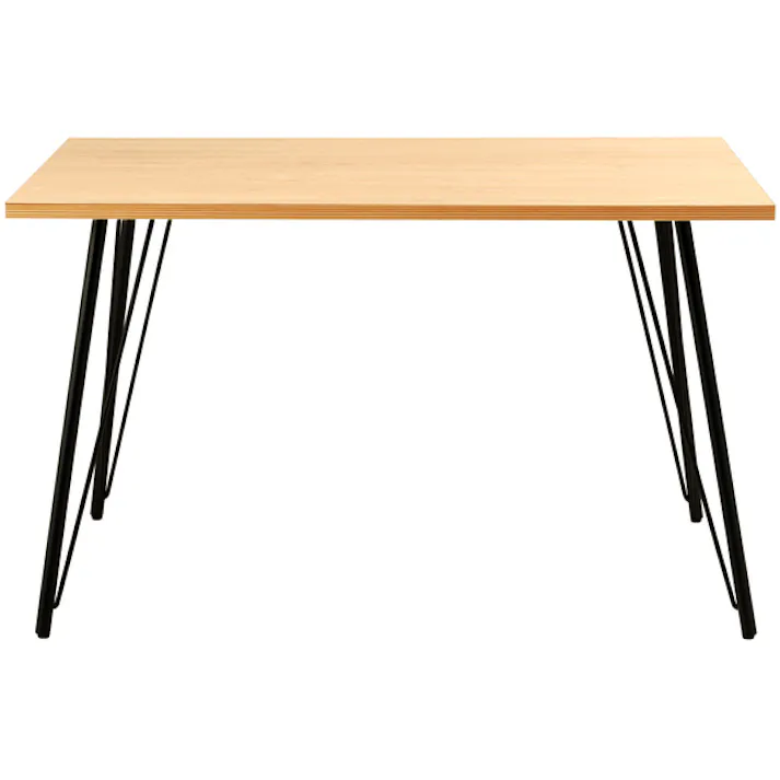 ダイニングテーブル/色:ナチュラル / 幅120×奥行80×高さ72cm / スチール おしゃれ インダストリアル シンプル 長方形 木目調 組立式 【送料込み】
