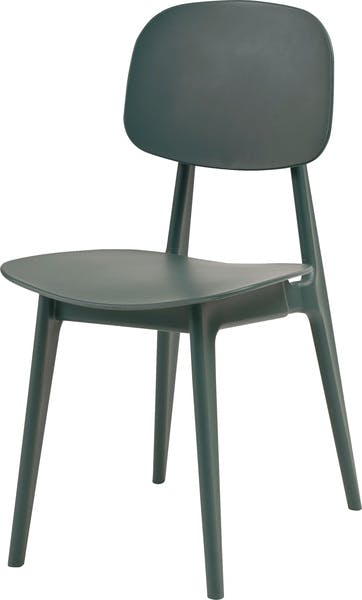 オーディナリー チェア／色：グリーン　／　幅42.5×奥行51×高さ81.5×座面高42.5cm　／　ダイニングチェア 椅子 ダイニング リビング 食卓 曲線 個性的 おしゃれ カフェ ポリプロピレン 軽量 持ち運び 収納 お手入れ簡単　組立式 【送料込み】