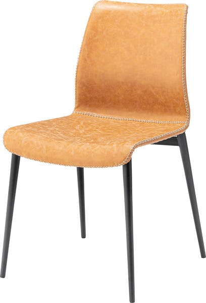 チェア／色：キャメル　／　幅47.5×奥行57.5×高さ82.5×座面高45cm　／　スチール 椅子 ソフトレザー チェア おしゃれ カフェ　組立式 【送料込み】