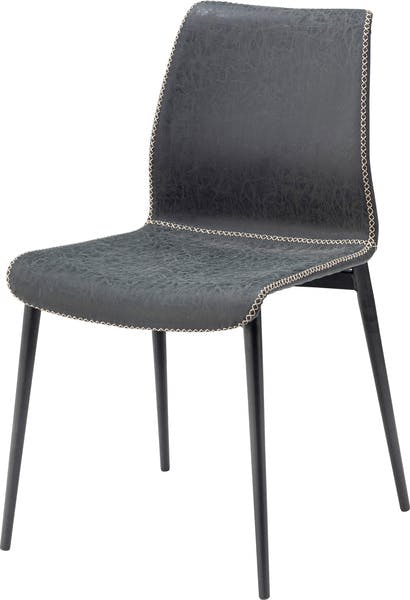 チェア／色：ブラック　／　幅47.5×奥行57.5×高さ82.5×座面高45cm　／　スチール 椅子 ソフトレザー チェア おしゃれ カフェ　組立式 【送料込み】