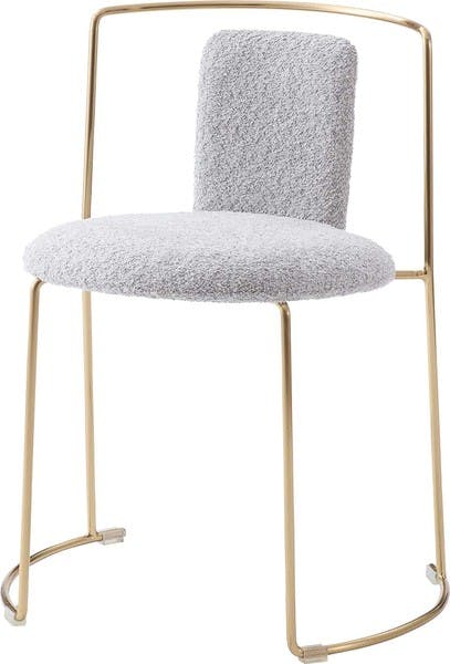 チェア／色：グレー　／　幅53.5×奥行48×高さ71×座面高48cm　／　 椅子 イス ダイニングチェア デスクチェア おしゃれ 北欧 韓国 韓国風 アンティークゴールド色　完成品 【送料込み】
