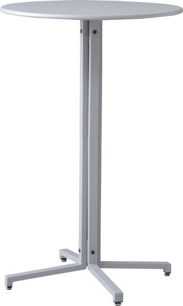 ハイテーブル サークル／色：グレー　／　幅60×奥行60×高さ93.5cm　／　カフェテーブル 丸型 サークル 丸 ダイニングテーブル オフィス アジャスター付き スチール スタイリッシュ シンプル 　組立式 【送料込み】