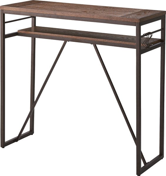 カウンターテーブル／色：ブラック　／　幅105×奥行43×高さ100cm　／　細長い スチール　組立式 【送料込み】