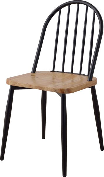 ワーカーチェア／色：ブラック　／　幅43×奥行54×高さ90.5×座面高46cm　／　 椅子 イス ダイニングチェア デスクチェア おしゃれ 北欧　完成品 【送料込み】