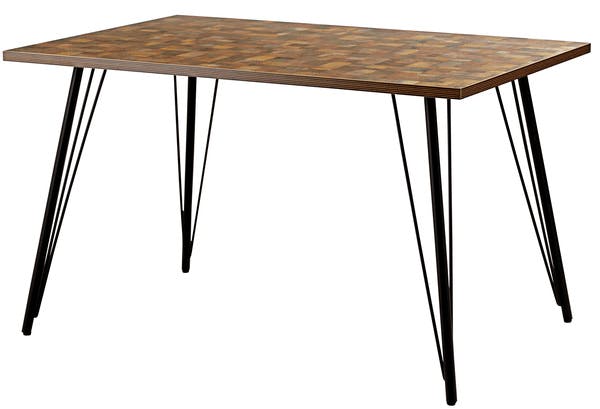 ダイニングテーブル／色：ミックス　／　幅120×奥行80×高さ72cm　／　スチール おしゃれ インダストリアル シンプル 長方形 木目調　組立式 【送料込み】