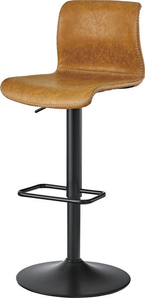 カウンターチェア／色：キャメル　／　幅43×奥行48×高さ86-107×座面高57-78cm　／　昇降機能 高さ調節 カウンター用 回転 椅子 ハイチェア おしゃれ カフェ　組立式 【送料込み】