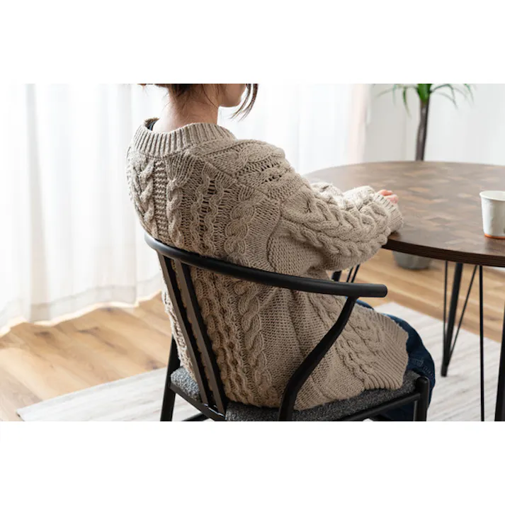 チェア/色:ダークグレー / 幅54×奥行54×高さ76.5×座面高45cm / イス 椅子 ダイニング リビング シンプル モダン グレー おしゃれ アイアン アイコニック 完成品 【送料込み】