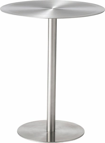 カフェテーブル ラウンド／色：シルバー　／　幅60×奥行60×高さ72cm　／　ステンレス 円形　組立式 【送料込み】