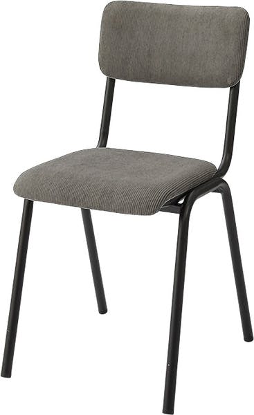 チェア／色：グレー　／　幅44×奥行55×高さ82×座面高47cm　／　ダイニングチェア 椅子 イス デスクチェア コーデュロイ スチール おしゃれ かわいい 北欧 シンプル　組立式 【送料込み】