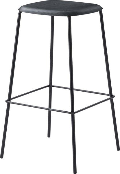 ハイスツール／色：ブラック　／　幅43×奥行43×高さ74.5cm　／　カウンターチェア スツール 椅子 フットレスト 足置き付き 背もたれなし  スチール シンプル おしゃれ モダン　完成品 【送料込み】