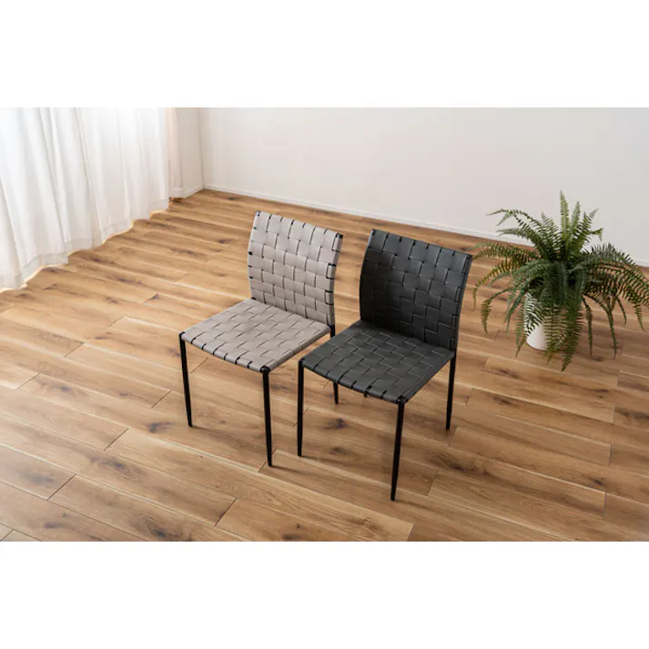 チェア/色:ライトグレー / 幅43×奥行52×高さ80.5×座面高45cm / イス 椅子 ダイニング リビング シンプル モダン グレー おしゃれ アイアン レザー 合皮 完成品 【送料込み】