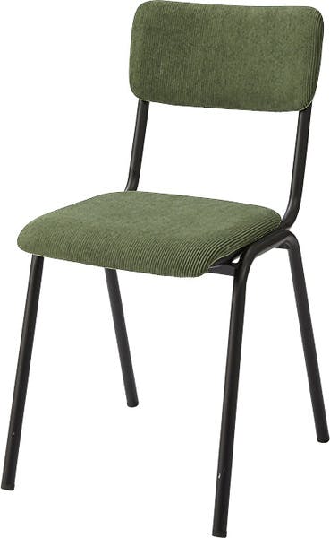 チェア／色：グリーン　／　幅44×奥行55×高さ82×座面高47cm　／　ダイニングチェア 椅子 イス デスクチェア コーデュロイ スチール おしゃれ かわいい 北欧 シンプル　組立式 【送料込み】