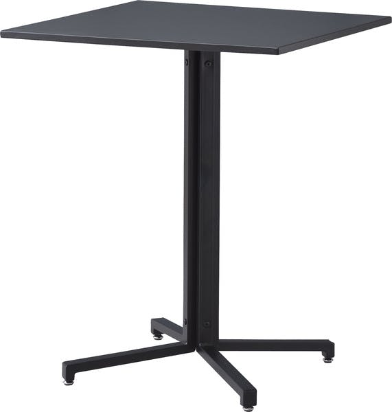 テーブル スクエア／色：ブラック　／　幅60×奥行60×高さ73cm　／　カフェテーブル 丸型 サークル 丸 ダイニングテーブル オフィス アジャスター付き スチール スタイリッシュ シンプル　組立式 【送料込み】