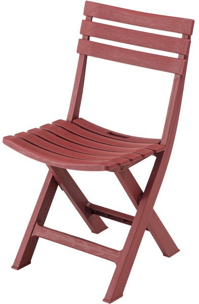 フォールディングチェア／色：レッド　／　幅41.5×奥行46×高さ78.5×座面高42.5cm　／　椅子 イス ダイニング 折りたたみ 省スペース コンパクト 収納 ダイニング リビング  ガーデン アウトドア キャンプ スリム シンプル ポリプロピレン 軽量 持ち運び　完成品 【送料込み】
