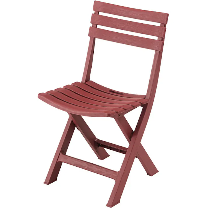 フォールディングチェア/色:レッド / 幅41.5×奥行46×高さ78.5×座面高42.5cm / 椅子 イス ダイニング 折りたたみ 省スペース コンパクト 収納 ダイニング リビング ガーデン アウトドア キャンプ スリム シンプル ポリプロピレン 軽量 持ち運び 完成品 【送料込み】