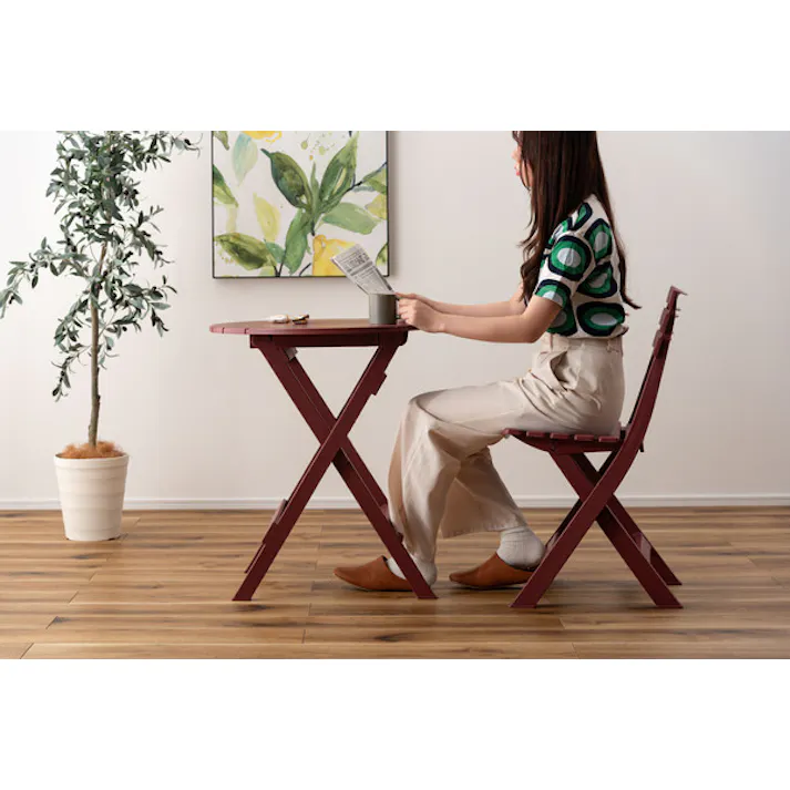 フォールディングチェア/色:レッド / 幅41.5×奥行46×高さ78.5×座面高42.5cm / 椅子 イス ダイニング 折りたたみ 省スペース コンパクト 収納 ダイニング リビング ガーデン アウトドア キャンプ スリム シンプル ポリプロピレン 軽量 持ち運び 完成品 【送料込み】