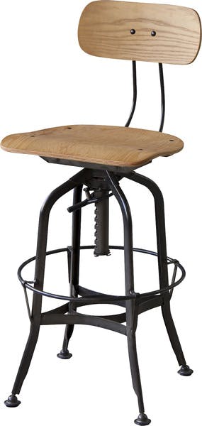 カウンターチェア／色：ナチュラル　／　幅40.5×奥行49×高さ96.5-108×座面高64-76cm　／　ハイチェア カウンター イス 椅子 スチール ダイニング リビング シンプル モダン　完成品 【送料込み】