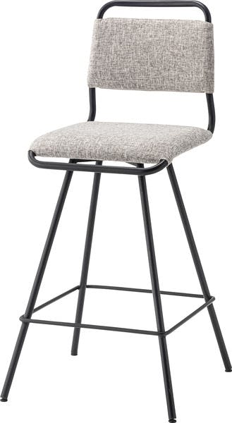 回転式ハイチェア／色：ライトグレー　／　幅45.5×奥行50×高さ97×座面高65cm　／　カウンター イス 椅子 回転 回る スチール グレー ダイニング リビング デスク シンプル モダン シック 無地　組立式 【送料込み】