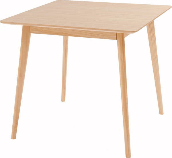 スクエアテーブル／色：ナチュラル　／　幅80×奥行80×高さ72cm　／　カフェ 角 ダイニング コンパクト円形 丸型 省スペース シンプル モダン 北欧 木製 韓国インテリア　組立式 【送料込み】