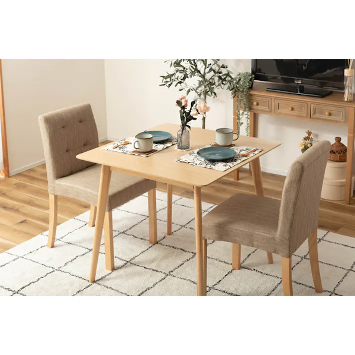 スクエアテーブル/色:ナチュラル / 幅80×奥行80×高さ72cm / カフェ 角 ダイニング コンパクト円形 丸型 省スペース シンプル モダン 北欧 木製 韓国インテリア 組立式 【送料込み】