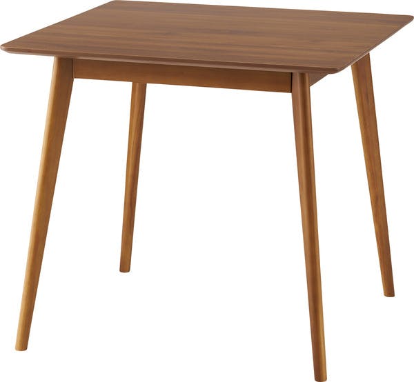 スクエアテーブル／色：ブラウン　／　幅80×奥行80×高さ72cm　／　カフェ 角 ダイニング コンパクト円形 丸型 省スペース シンプル モダン 北欧 木製 韓国インテリア　組立式 【送料込み】