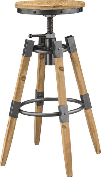 ハイスツール／色：ナチュラル ／ 幅54×奥行54×高さ70-78.5cm