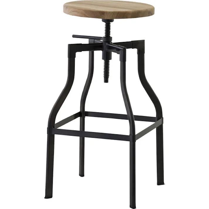 グリット カウンタースツール/色:ナチュラル / 幅35.5×奥行35.5×高さ66-79(座面φ34.5)cm / ハイチェア カウンター イス 椅子 スチール ダイニング リビング シンプル モダン 完成品 【送料込み】