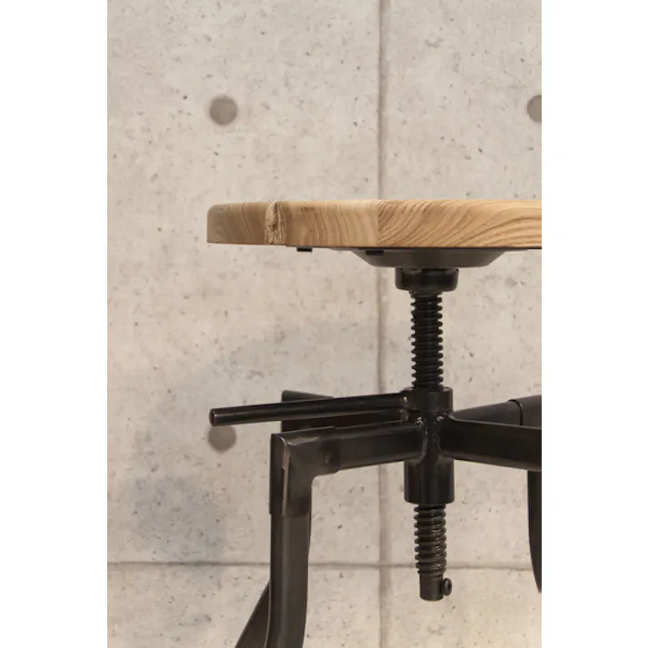 グリット カウンタースツール/色:ナチュラル / 幅35.5×奥行35.5×高さ66-79(座面φ34.5)cm / ハイチェア カウンター イス 椅子 スチール ダイニング リビング シンプル モダン 完成品 【送料込み】