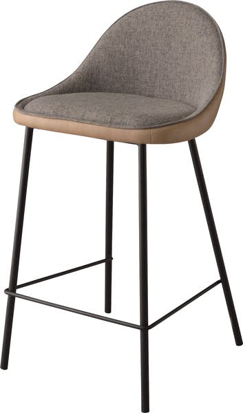 カウンターチェア／色：ベージュ　／　幅47×奥行47×高さ87×座面高65cm　／　ハイチェア カウンター イス 椅子 スチール ダイニング リビング シンプル モダン シック 無地 ソフトレザー　組立式 【送料込み】