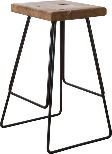 ハイスツール／色：ブラウン　／　幅42.5×奥行40.5×高さ65cm　／　ハイチェア カウンター イス 椅子 スチール ダイニング リビング シンプル モダン　完成品 【送料込み】