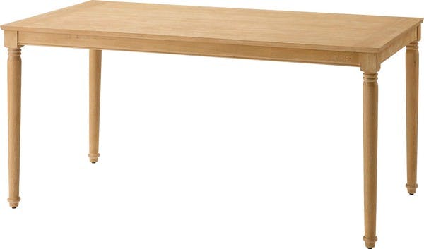 ダイニングテーブル／色：ナチュラル　／　幅150×奥行80×高さ71cm　／　ダイニング 食卓机 天然木 木製 リビング おしゃれ アンティーク シンプル クラシック クラシカル 長方形 四角　ねじ込み式 【送料込み】