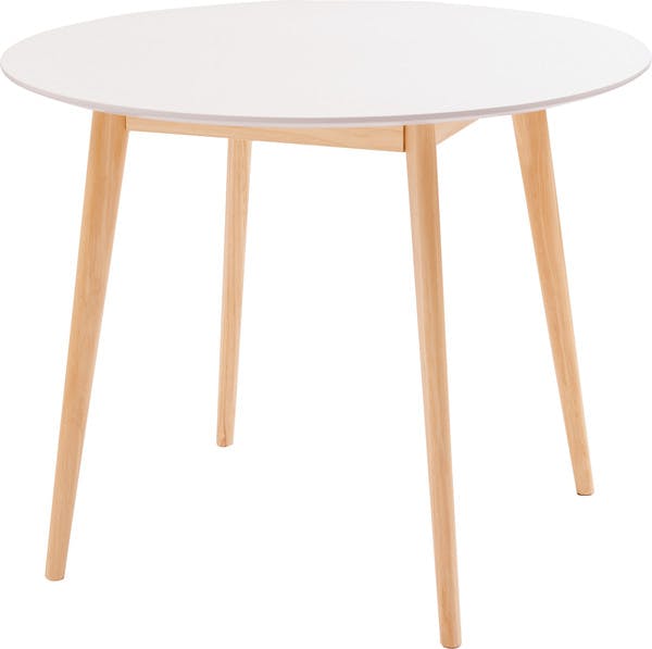 ラウンドテーブル／色：ホワイト　／　幅90×奥行90×高さ72cm　／　カフェ 丸 ダイニング コンパクト円形 丸型 省スペース シンプル モダン 北欧 木製 韓国インテリア　組立式 【送料込み】