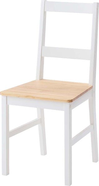ダイニングチェア／色：ホワイト　／　幅42×奥行47×高さ90×座面高45cm　／　椅子 食卓椅子 ダイニング ダイニング椅子 イス 食卓 机 天然木 木製 おしゃれ アンティーク シンプル 北欧　組立式 【送料込み】
