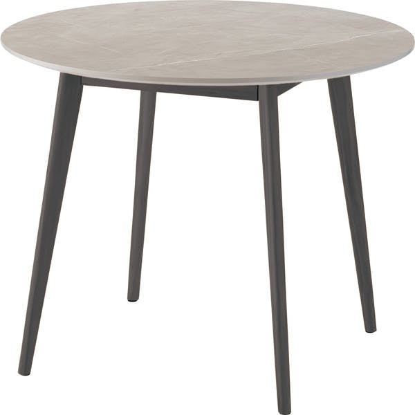 ラウンドテーブル／色：グレー　／　幅90×奥行90×高さ72cm　／　大理石調 韓国インテリア シンプル おしゃれ スタイリッシュ 丸 ダイニング 机 つくえ 食卓 韓国 北欧 ストーン かわいい コンパクト　組立式 【送料込み】